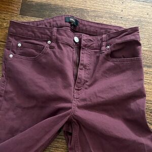 Quince Women's Flare Jeans in Deep Burgundy